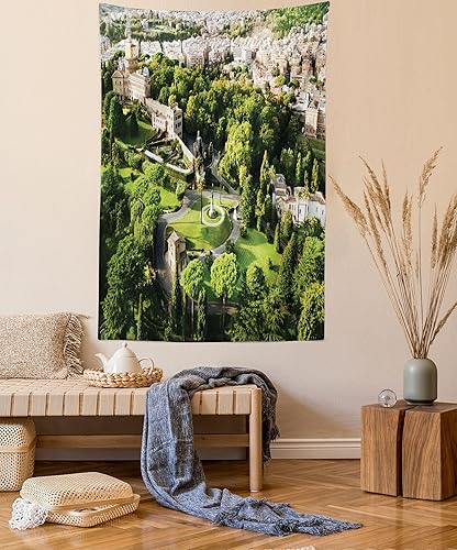 Miniatura 94 de Ambesonne Tapiz hawaiano, Costa Na Pali en la isla de Kauai en Hawái, día soleado, horizonte de montaña, colgante de pared para dormitorio, sala