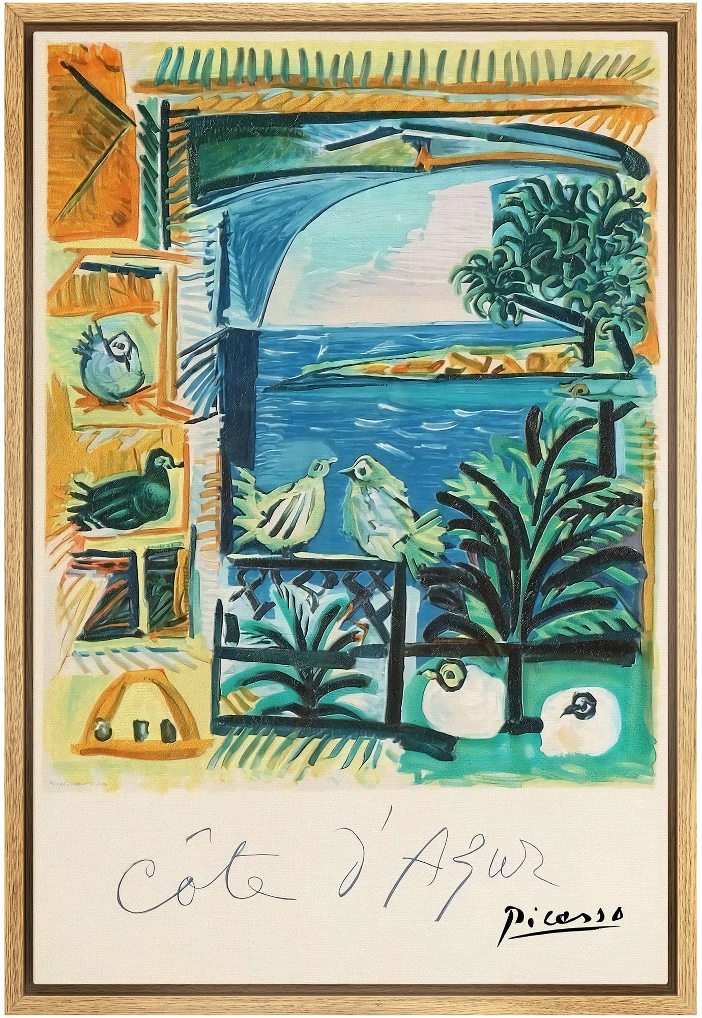 SIGNLEADER Framed Canvas French Riviera Picasso