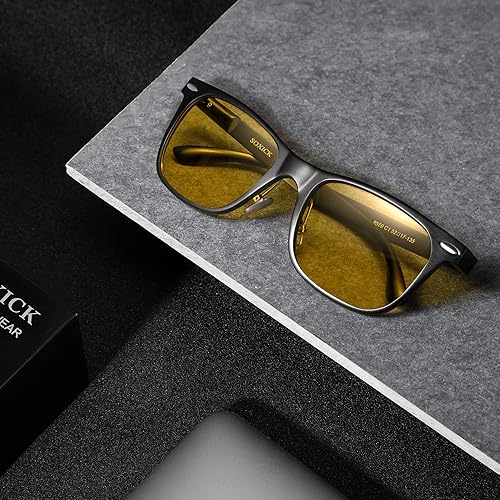 Miniatura 5 de Gafas de conducción nocturna para hombres, gafas de visión nocturna para conducir, hombres y mujeres, lentes amarillos antirreflejos