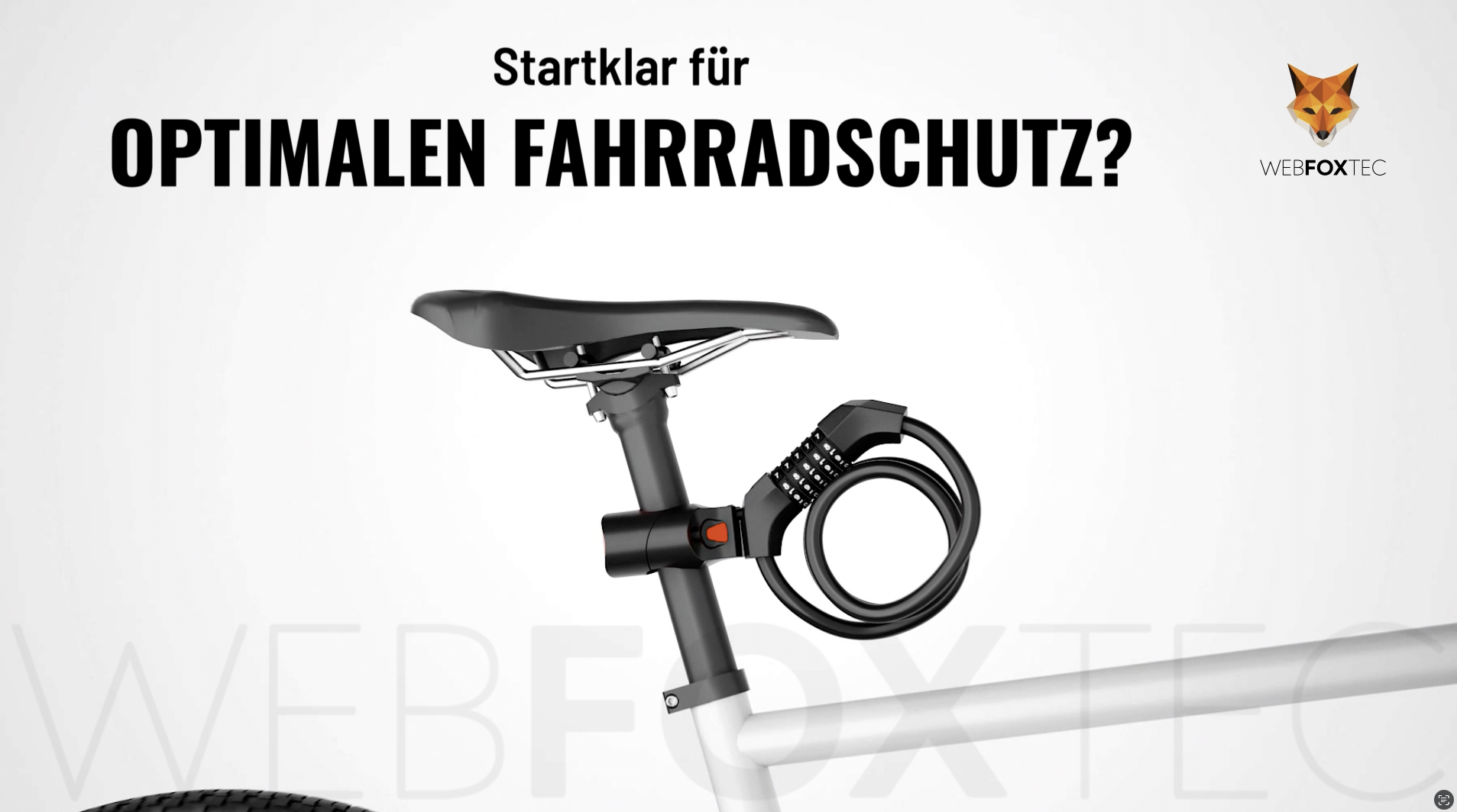 WebfoxTec® Zahlenschloss mit AirTag Versteck - Robustes Fahrradschloss mit Zahlencode & Halterung für GPS Tracker Fahrrad - Auch für Android Moto Tag