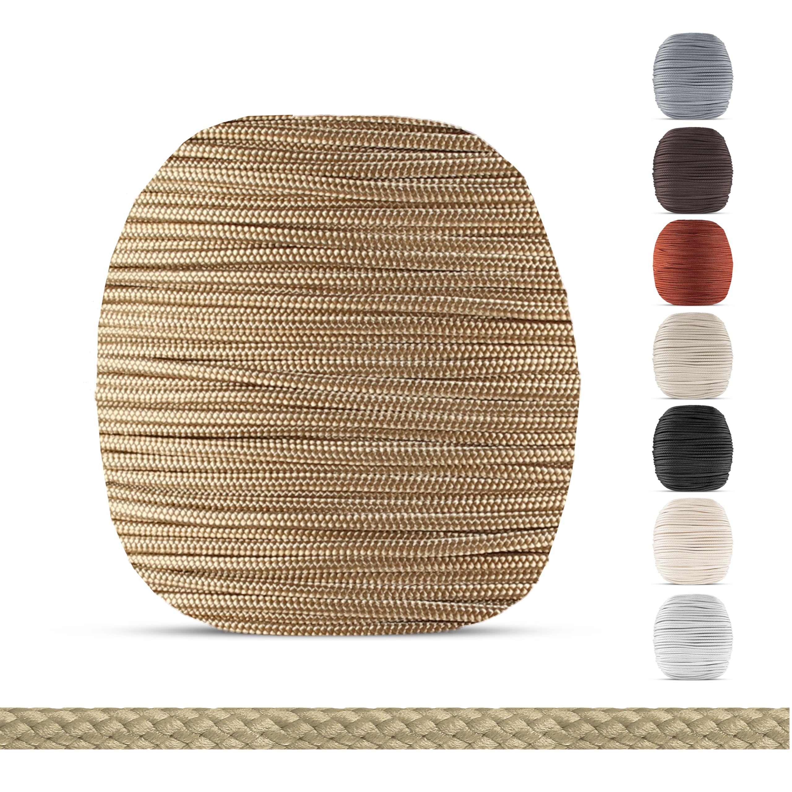Corda per tende da 2,2 mm, colore beige, 10 – 25 metri, 20 metri, cavo di ricambio per tende in legno, bambù e alluminio, di alta qualità