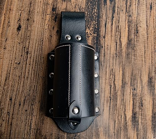 Miniatura 10 de Hulara Funda de cerveza de cuero pulido de grano completo para hombre, hebilla de cinturón de viaje de vaqueroal aire libre