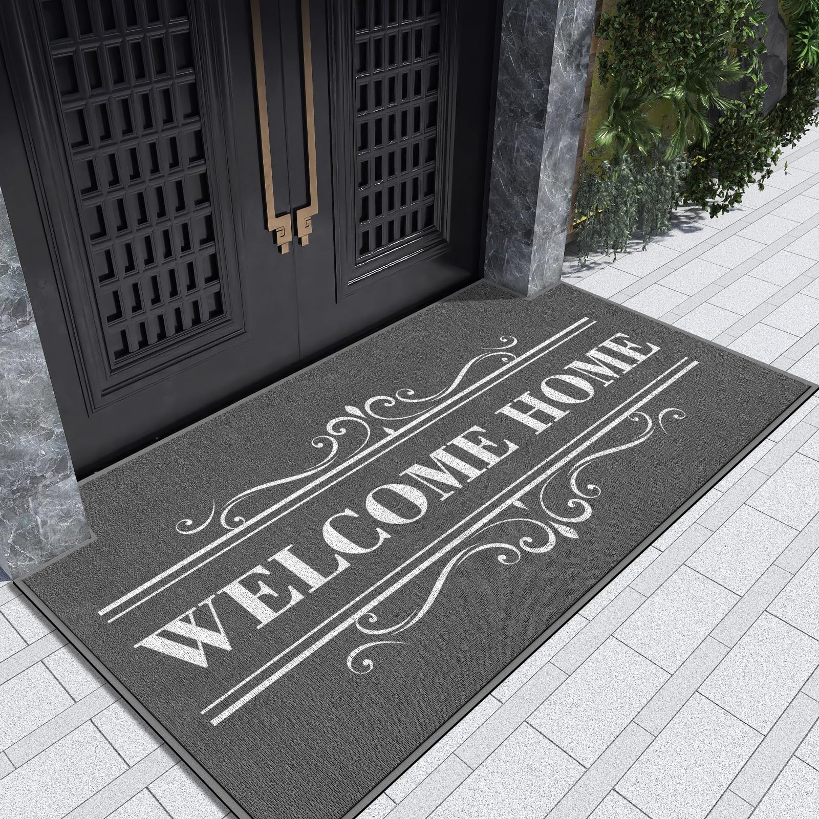 Custom Commercial Runner Rugs for Entryway, 2X 8ft Stain Resistant Floor Entrance Mats for Business Washable Quick Dry Personalized Outdoor Welcome