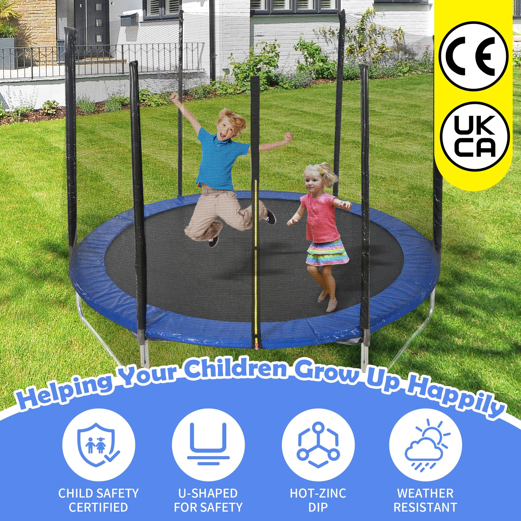 Merax 6FT Kids Trampoline with Safety Enclosure Net, Outdoor