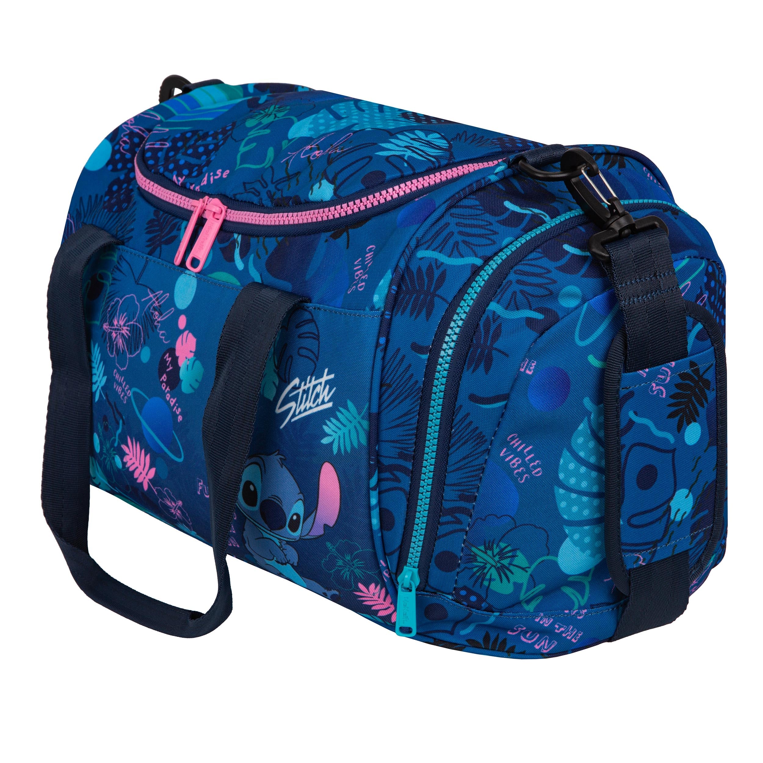 McNeill Stitch Sporttasche Kinder und Stitchfans – Offizielle Disney Lizenz Sporttasche mit Nassfach & Schuhfach – Sportbeutel für Schule, Sport und Freizeit – Verstellbarer Schultergurt