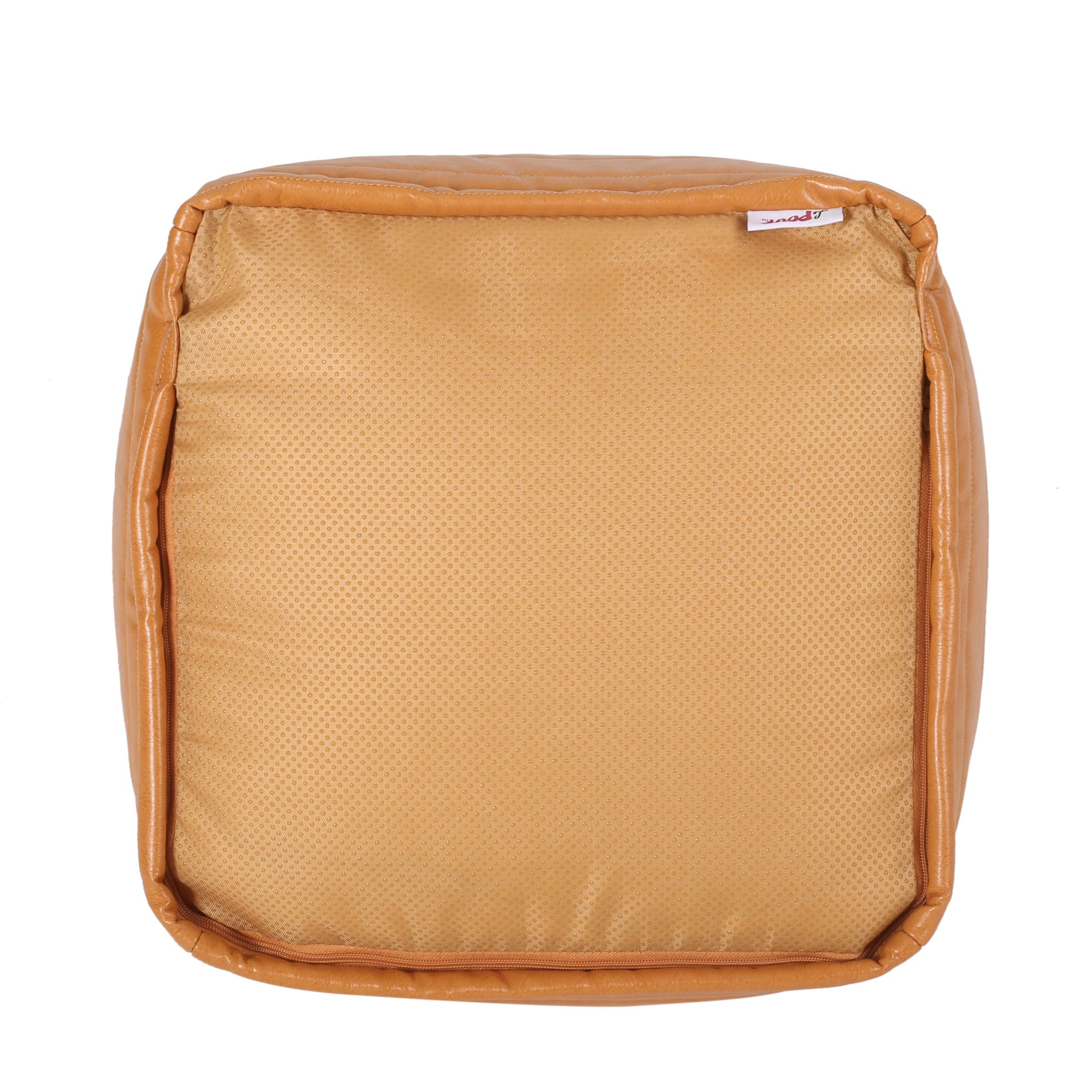 HXUHUWS Multi-Use Square Pouf for Seating or Decor, Faux Leather, Spot Clean, 16'x16'x16', White