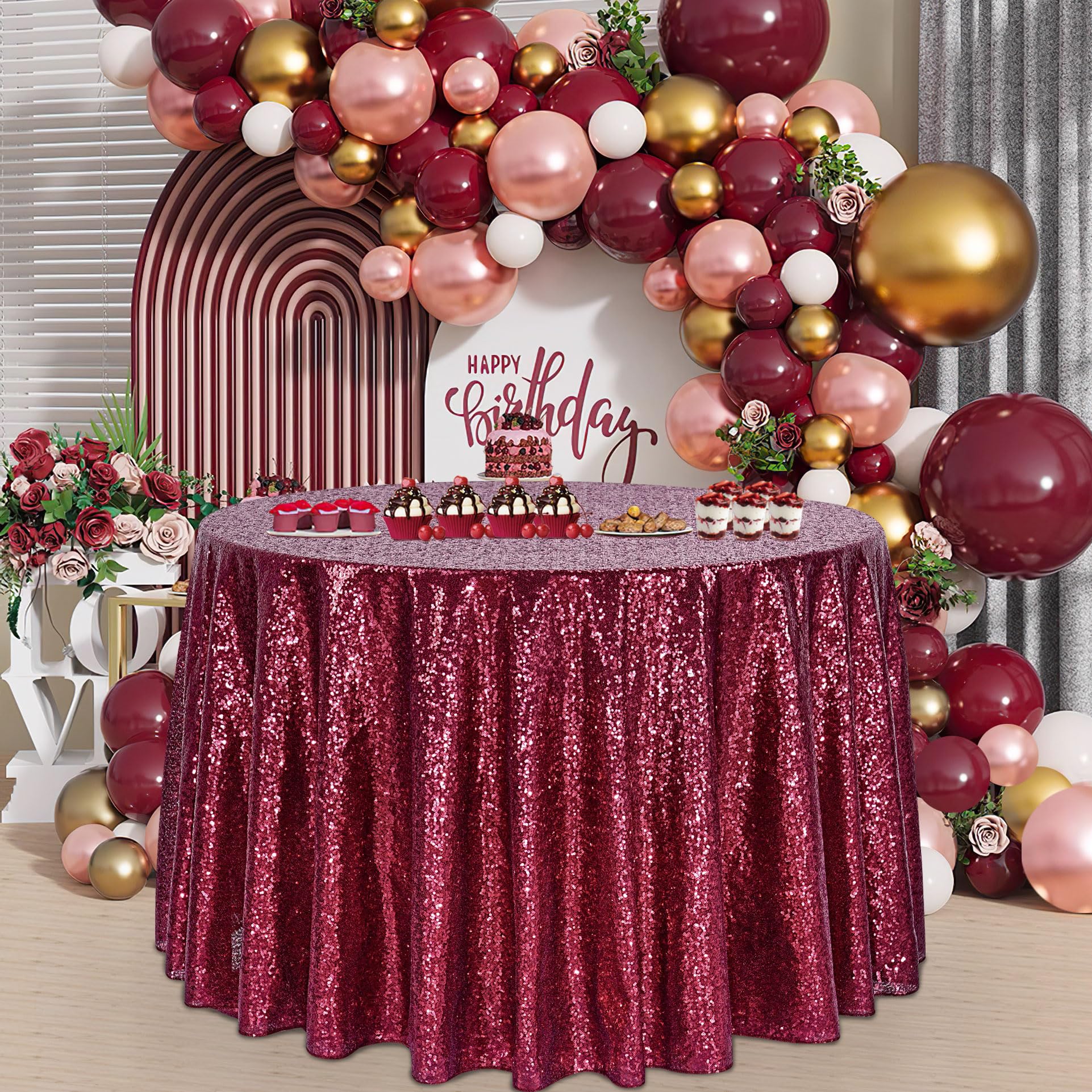 Sequin Tablecloth Party Decor 120 Inch Round Table Cloth Desk Centerpieces