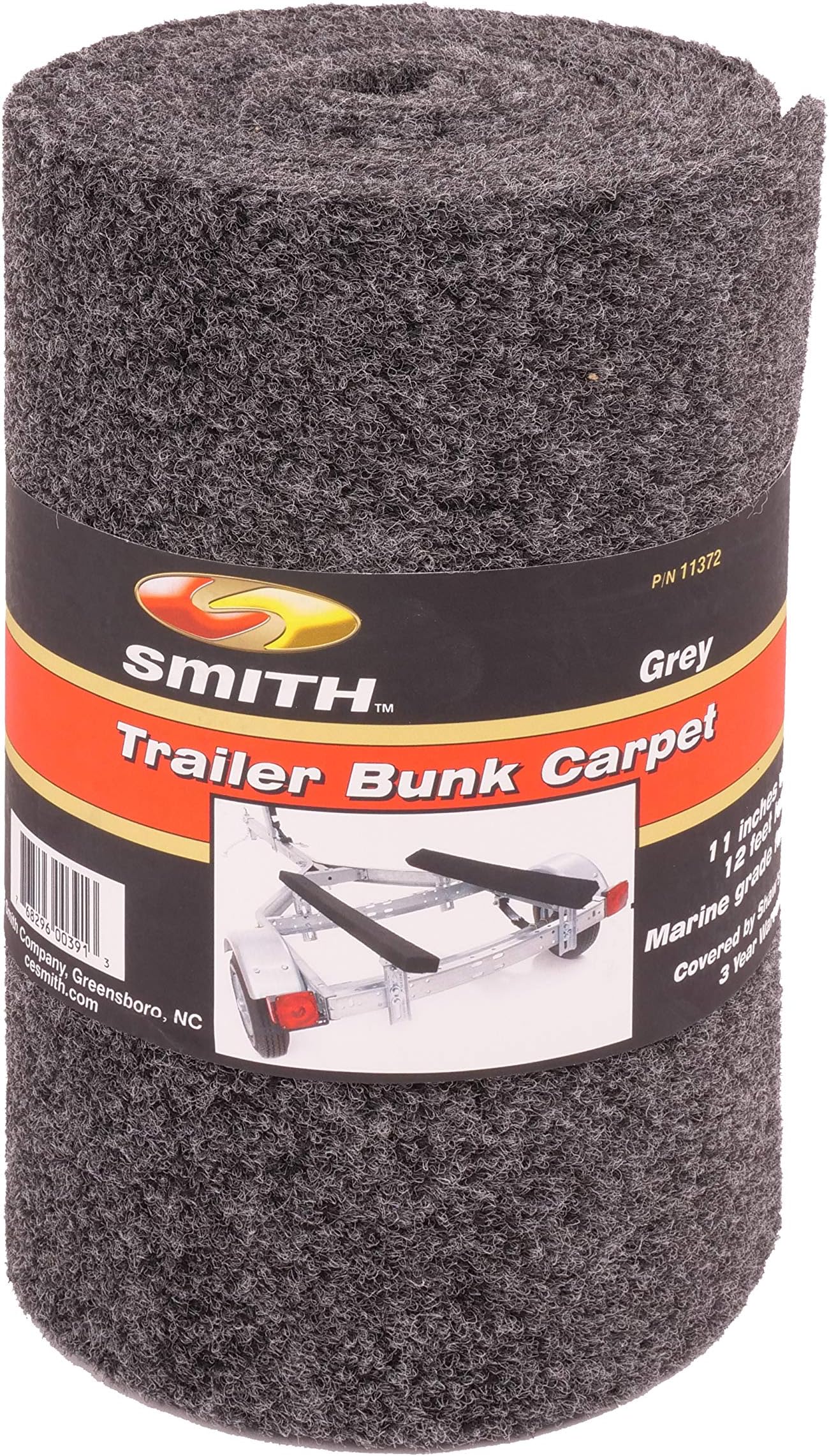 CE Smith TrailerCarpet Roll, 11" x 12'- Replacement Parts and Accessories for your Ski Boat, Fishing Boat or Sailboat Trailer