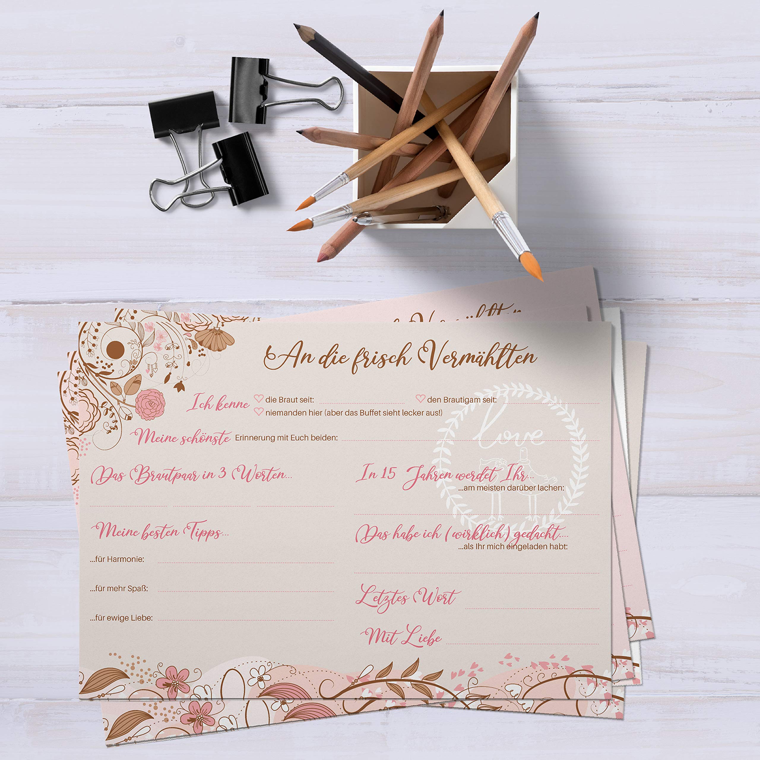 Logbuch-Verlag libro degli ospiti Guestbook nero bianco marrone formato
