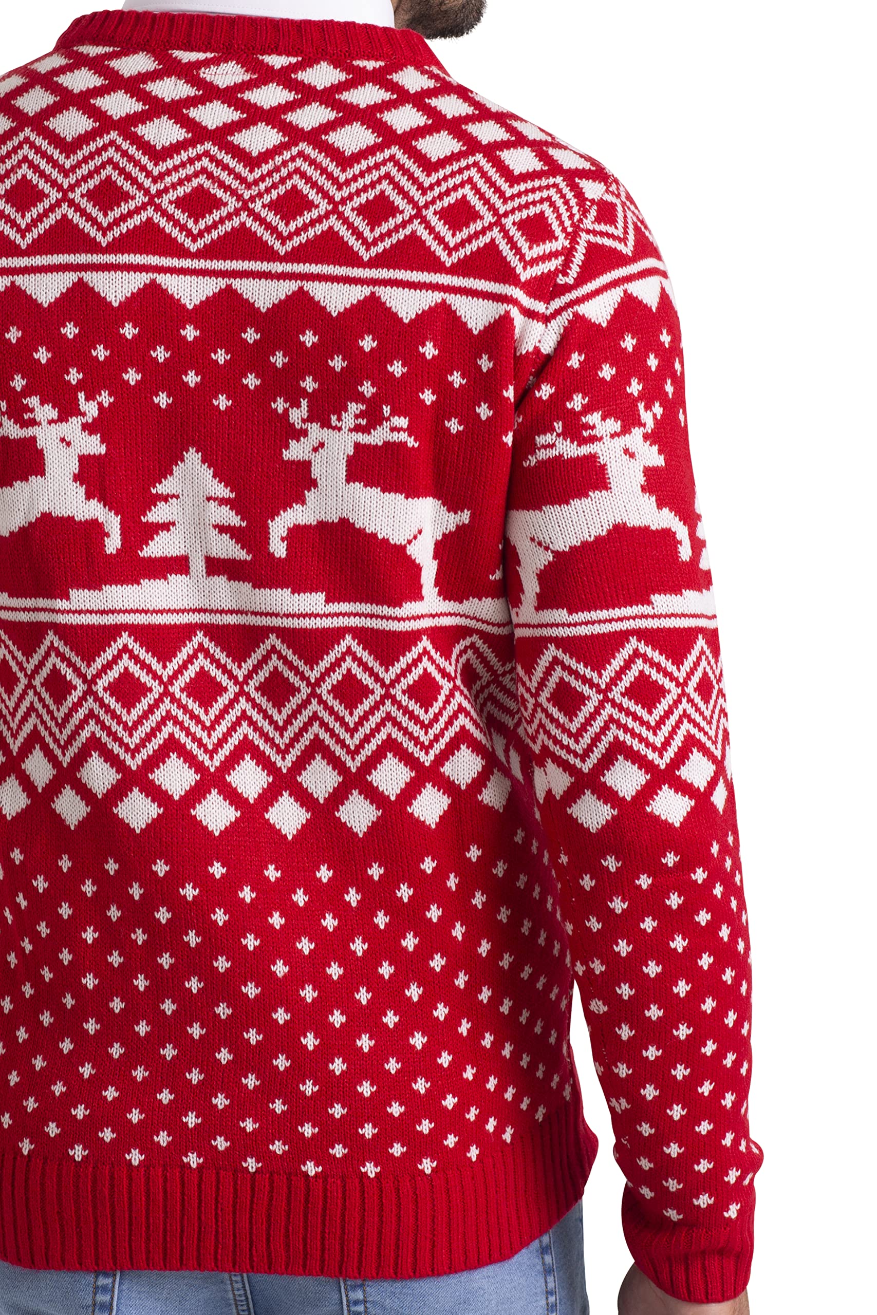 BlauerHafen Herren Weihnachts Jumper Ugly Rentier Strickpullover Winter Jumper Rundhals Langarm Xmas Christmas Sweater Größen S–XXL