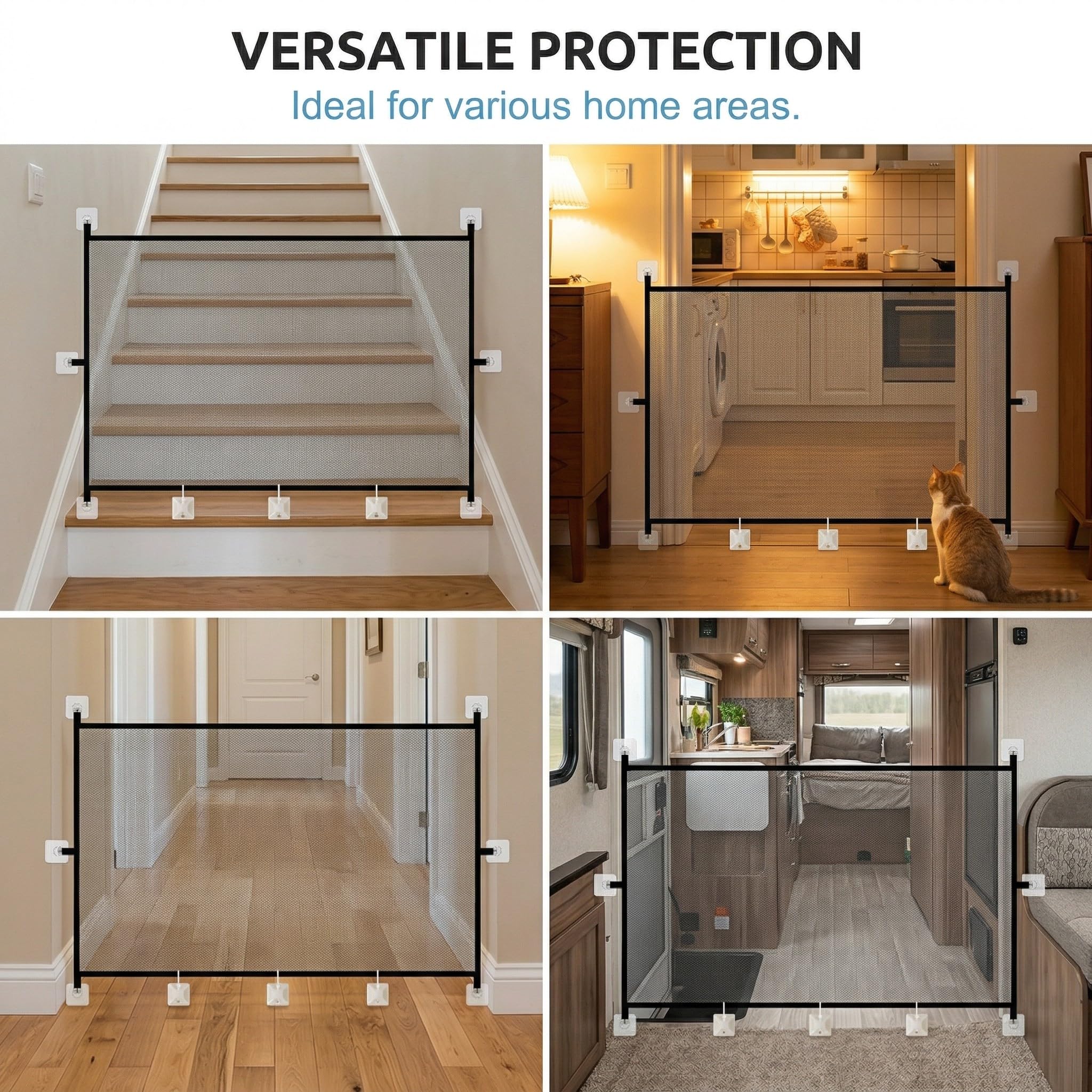 1 Pcs Cancelletto Cani, Barriera per Cani, Cancello Scale per Bambini e Animali Domestici, Cancelletto per Gatti per Porte, Scale e Corridoi, Uso Interni ed Esterni (110 * 72 cm)