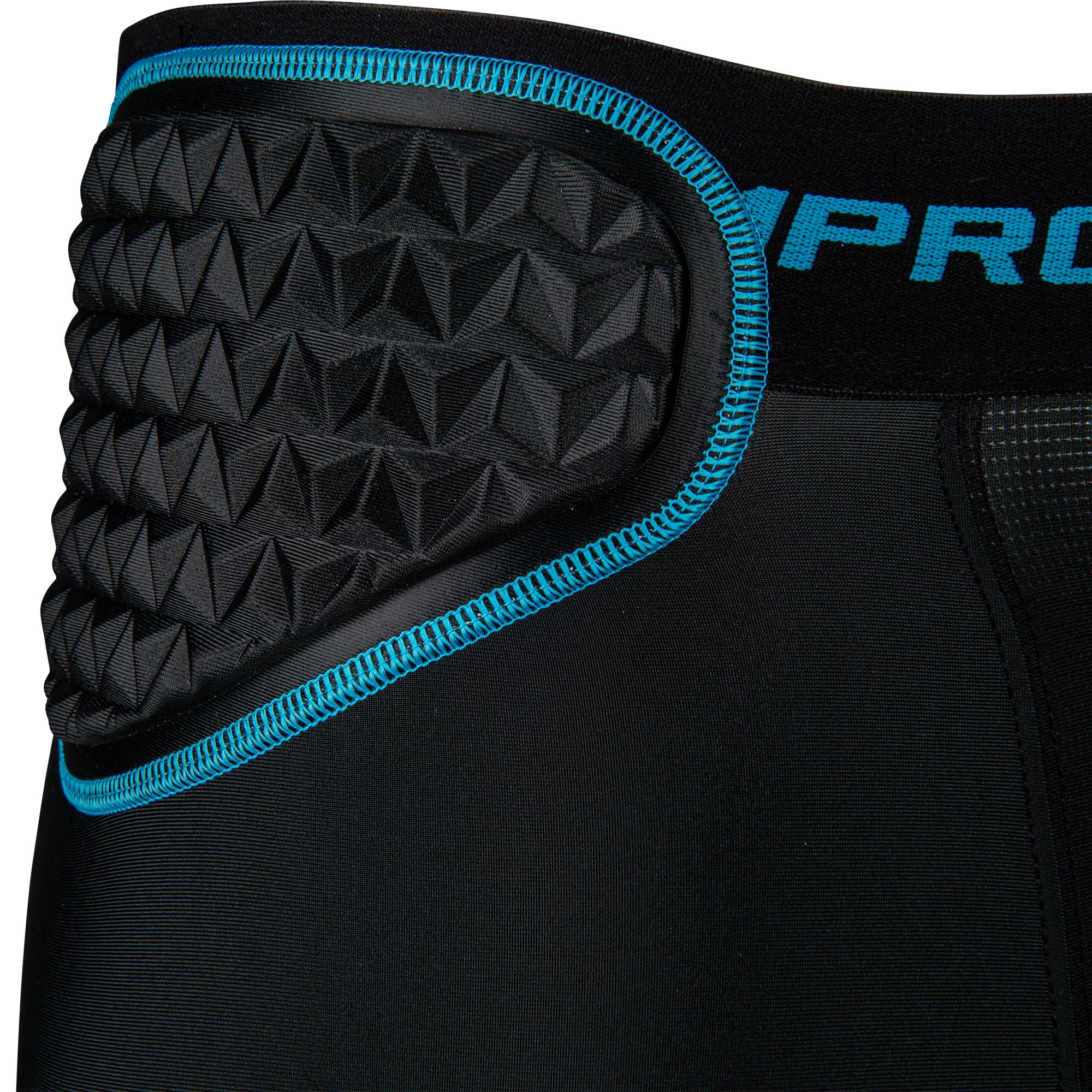 Champro Bull Rush - Faja de 7 Almohadillas para Adulto, Talla L, Color Negro, Azul óptico