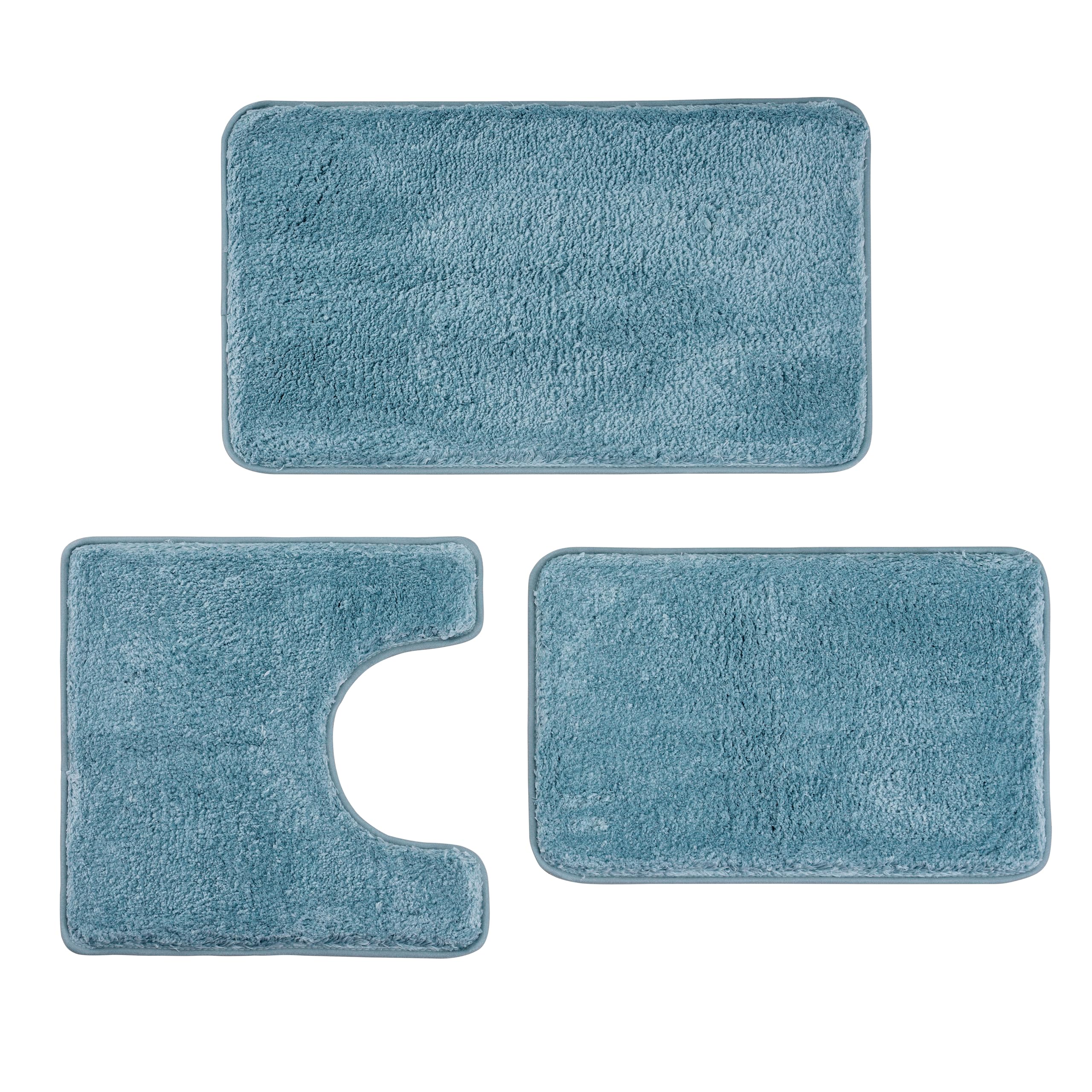 3 Pieces Luxury Bathroom Rug Set with U-Shaped Toilet Rug, Non-Slip Rubber Bottom, Thick Microfiber Fluffy Plush, Water absorption, Quick Dry, Ultra