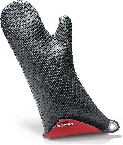 KitchenGrips - Manopla para barbacoa invertida de doble puntada, color rojo