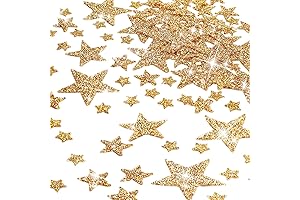 120 Pcs Iron on Gold Stars Rhinestone Appliques Wedding Decoration