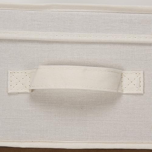 Miniatura 6 de Household Essentials 111 - Caja de almacenamiento con tapa y asa, lona beige natural, tamaño mediano, ribete natural (paquete de 2)