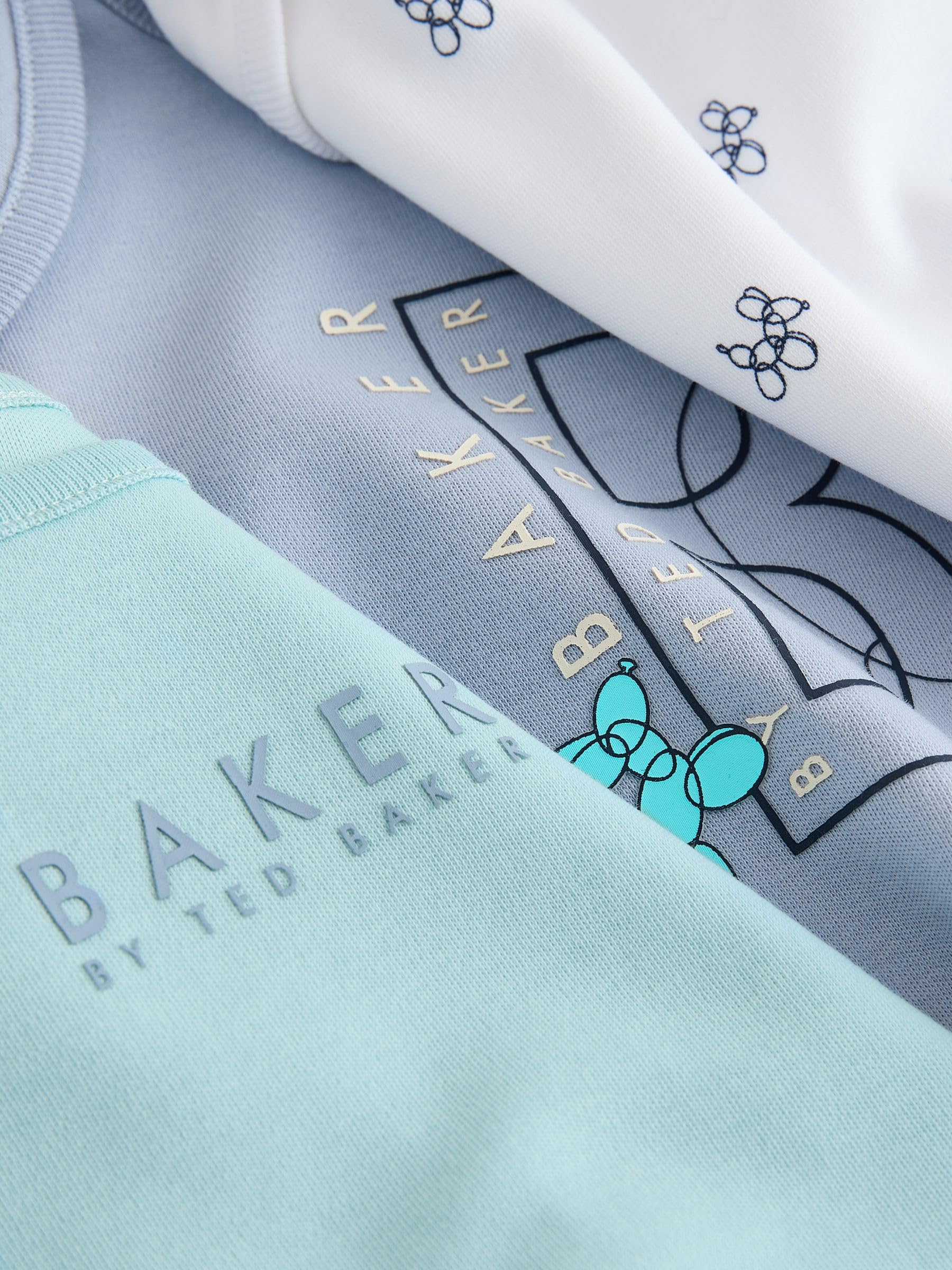 Noworodki chłopcy Zestaw 3 niebieskich body z krótkim rękawem Baker by Ted Baker
