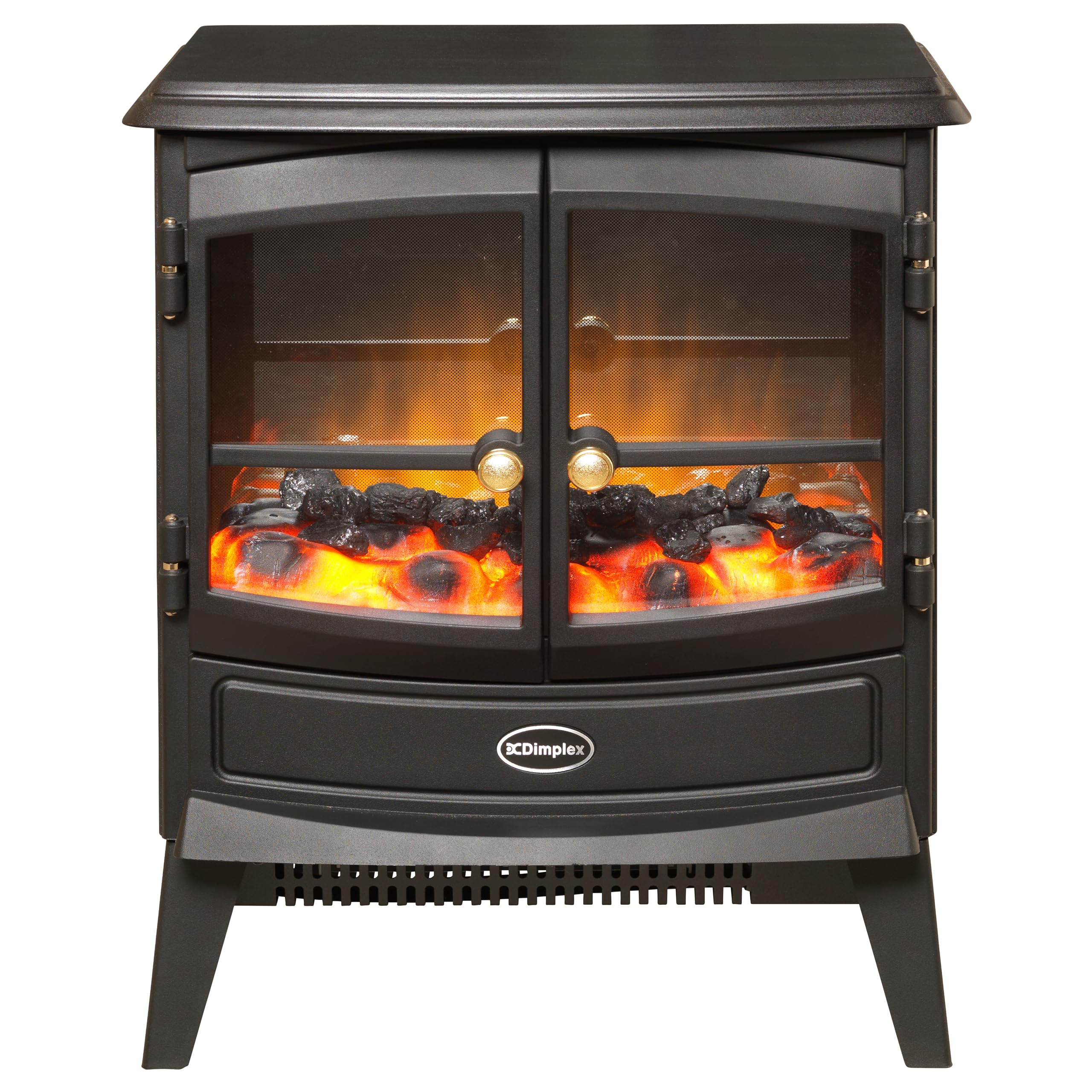 Dimplex Springborne Elektrokamin - Freistehender Elektrokamin mit Heizung und Optiflame LED-Flammeneffekt - Zuschaltbare 2kW Heizung - Inklusive Thermostat und Fernbedienung
