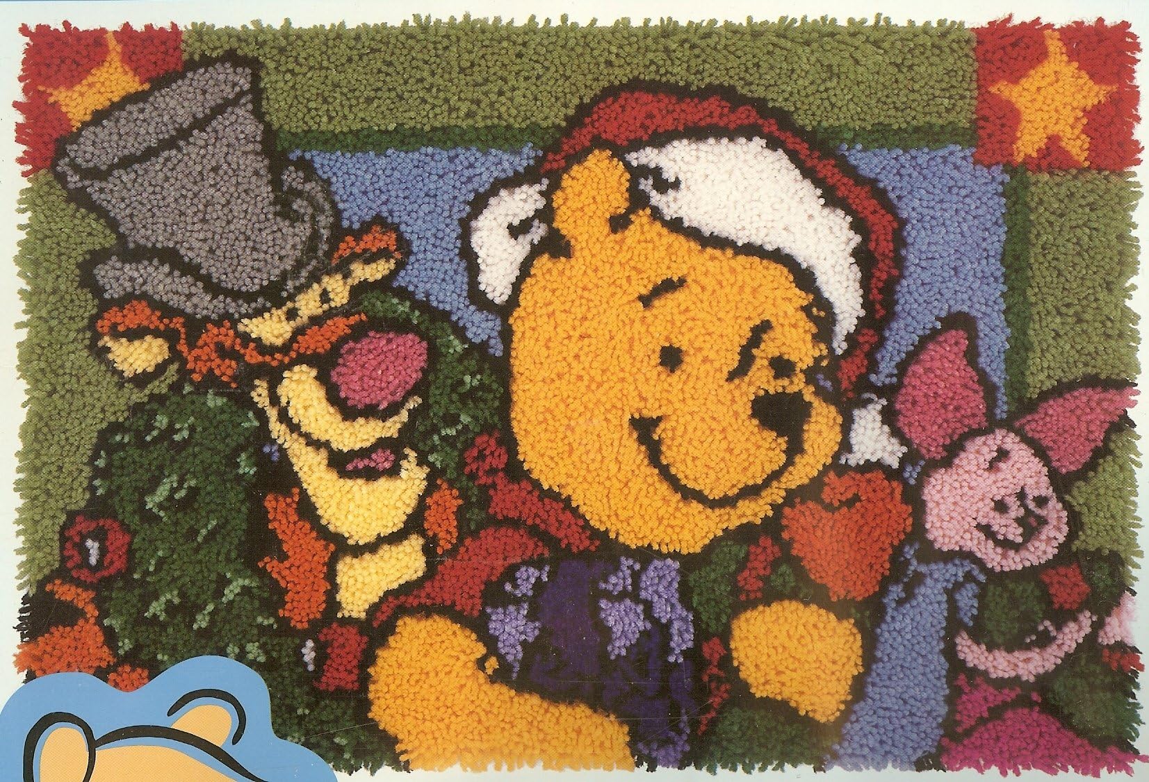 Pooh Tigger Piglet Disney"Fa La La La La" Holiday Christmas Latch Hook Kit - Size 30" X 20"