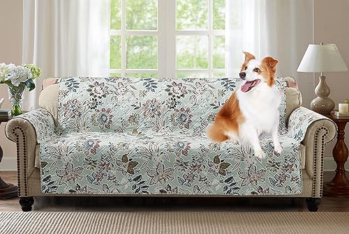 Brilliant Sunshine Hermosa funda de sofá de flores burdeos, funda acolchada de gran tamaño, 54 pulgadas de ancho de asiento, protector de muebles