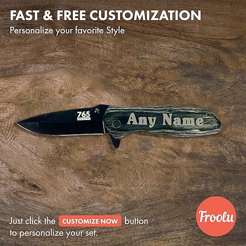 Miniatura 3 de Navaja de bolsillo personalizada – Cuchillo grabado a láser – Ideal para regalo – Cuchillo Pakkawood – Día del Padre – Aniversario