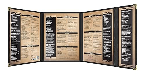 Miniatura 207 de Goodsmart - Fundas para menú de restaurante, paquete de 25 unidades, color negro, 2 vistas, soportes para menú de carga superior, cubiertas