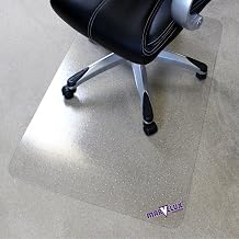 Marvelux Thick Polycarbonate Chair Mat for Deep Pile Carpets, 90 x 120cm | Heavy Duty Clear Rigid Rectangular Plush Pile Carpeted Floor Protector Mat with Gripper Back, for Home, Office & Gaming Desks