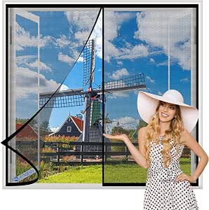 Magnetic Self-Closing Window Screen Net - 55x70 Inch, No Drill Installation, Transparent Mesh For Fresh Air & Bug Protection - View #6