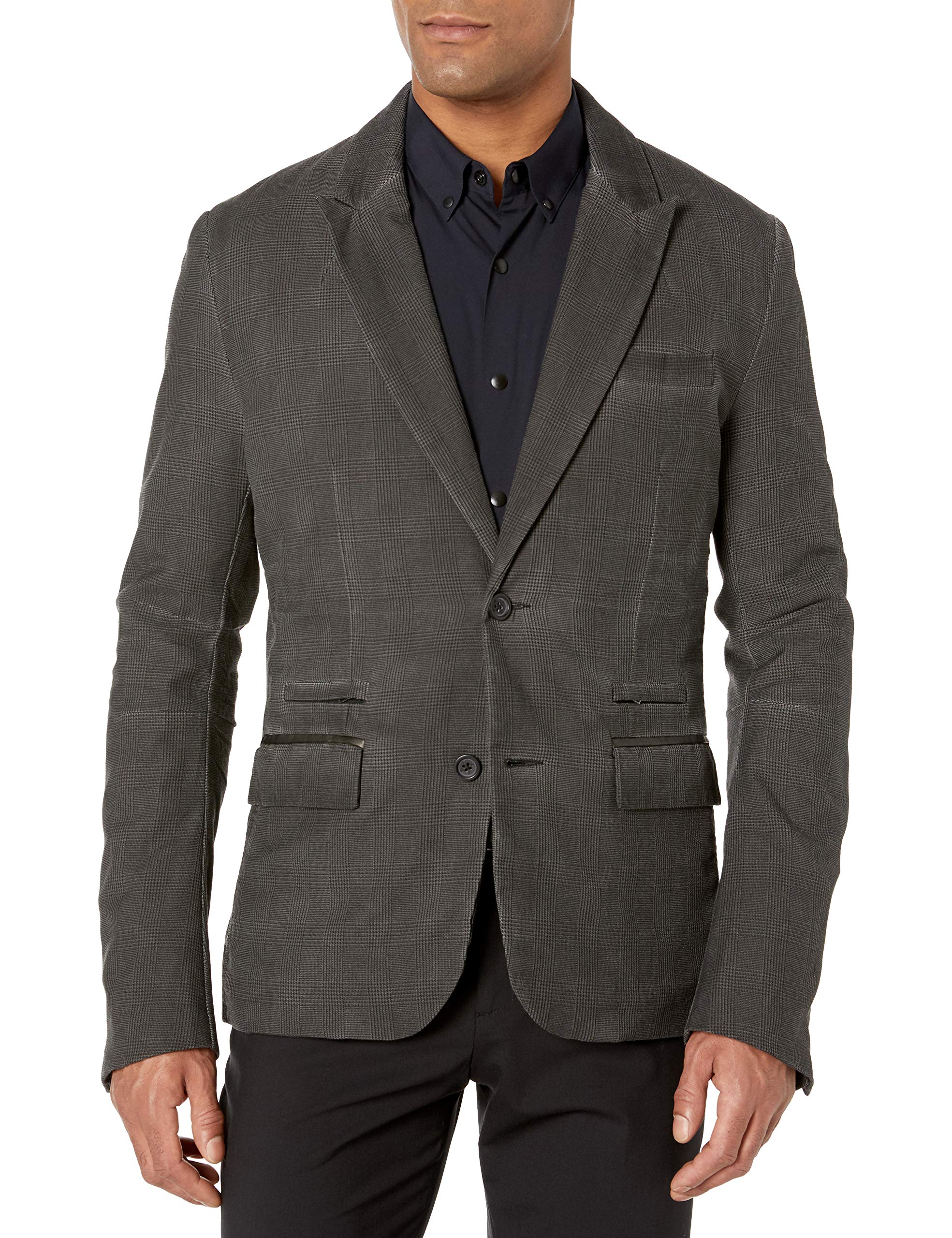 rogue Men's Two Button Plaid Blazer, Gray, Large-picture-16