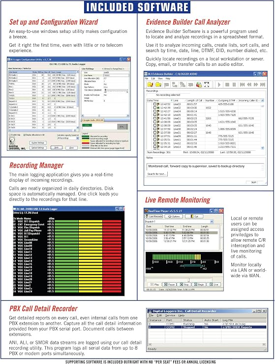 Business T1 Telephone Logging Recorder - Records