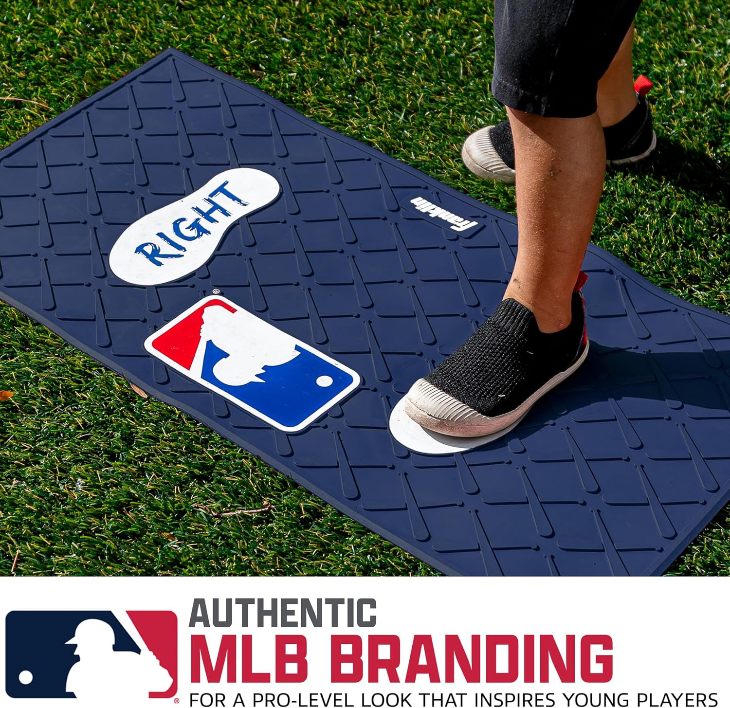 Franklin Sports MLB Learn Your Stance Batter's Box Training Mat - Perfect Kids Baseball + Teeball Practice Equipment - Fun Boys + Girls Batting Skills Toy