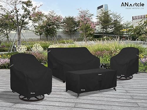 Miniatura 42 de Paquete de 2 fundas para sillas reposeras y muebles de exteriores, impermeables, 33 pulgadas de ancho x 35 pulgadas de profundidad x 38.5 pulgadas