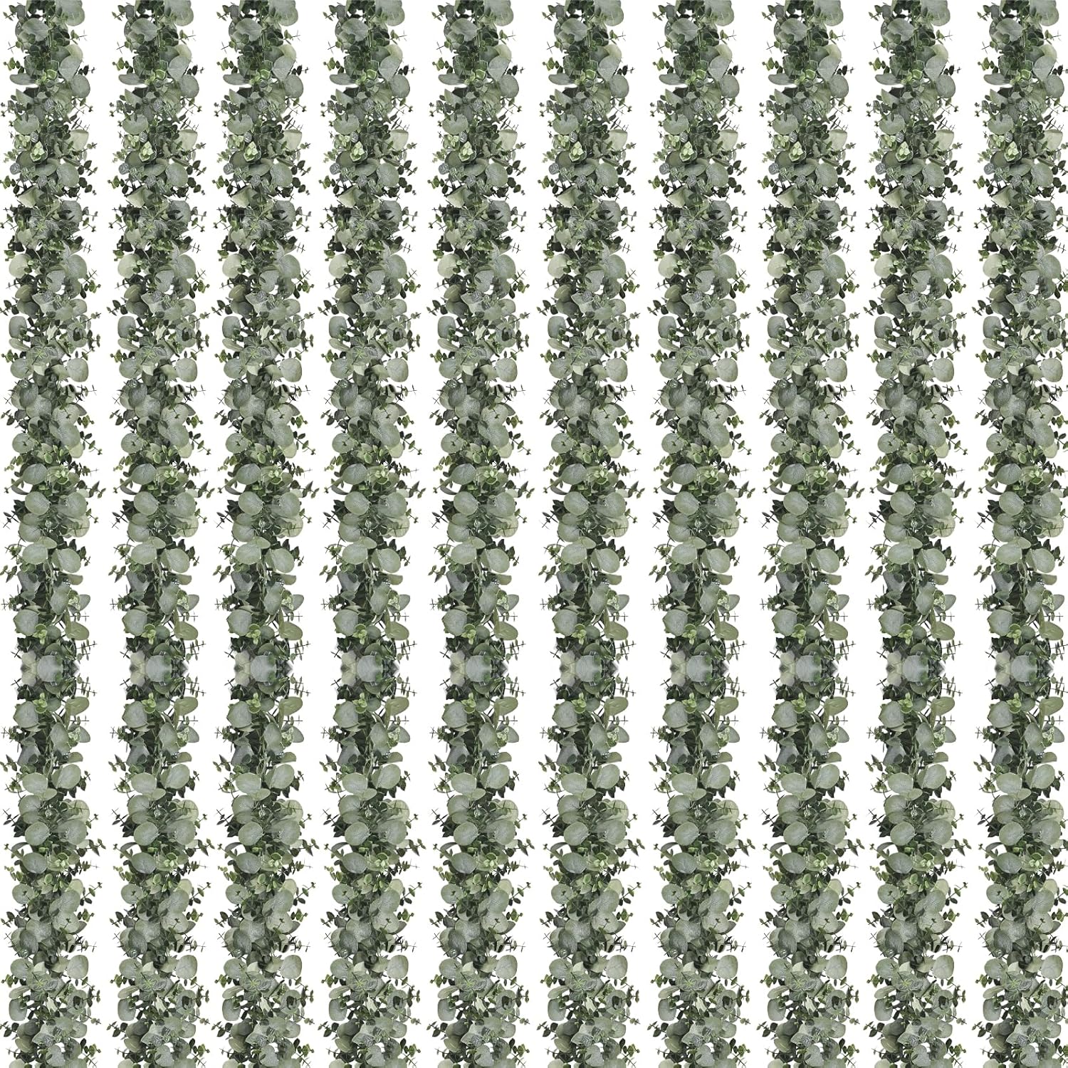 Dolicer 10 Packs 6FT Artificial Eucalyptus Garland, Faux Greenery Garland Hanging Fake Silver Dollar Eucalyptus Leaves Vines for Wedding Backdrop Arch Table Wall Party Home Decor Grey Green 10 Packs