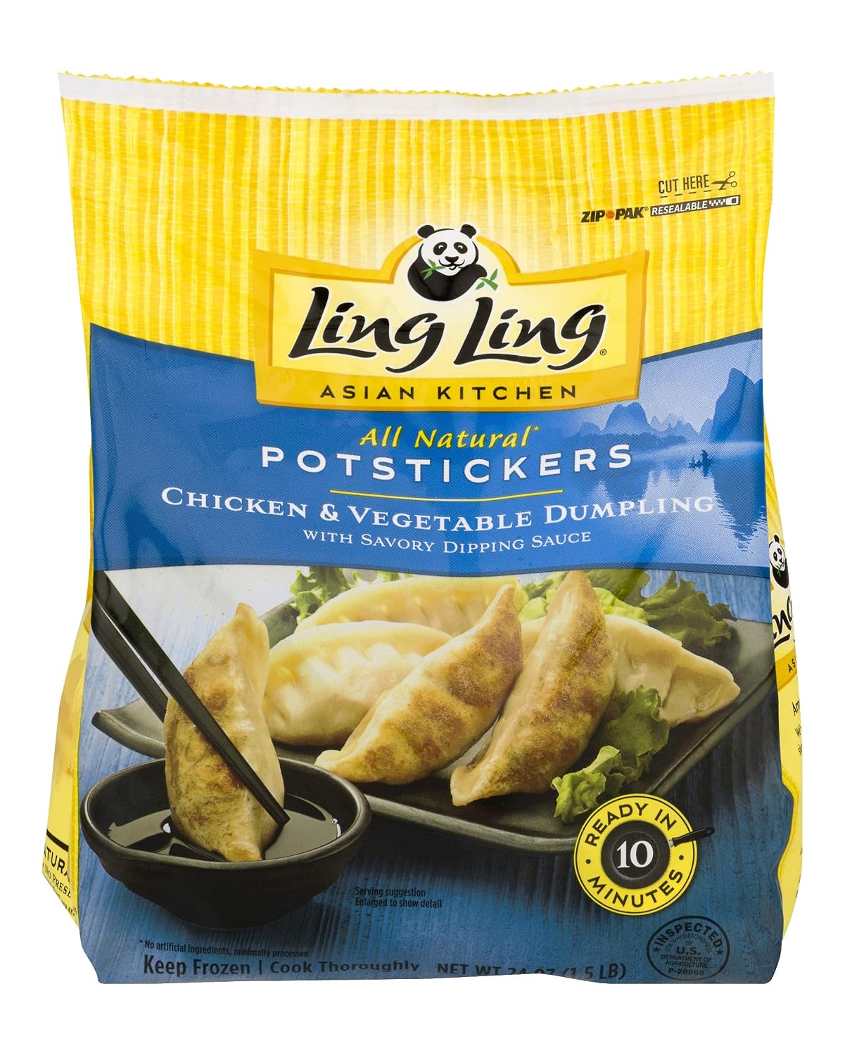 LING Ling Ling Potstickers, Frozen, Chicken & Vegetable, 24 Oz