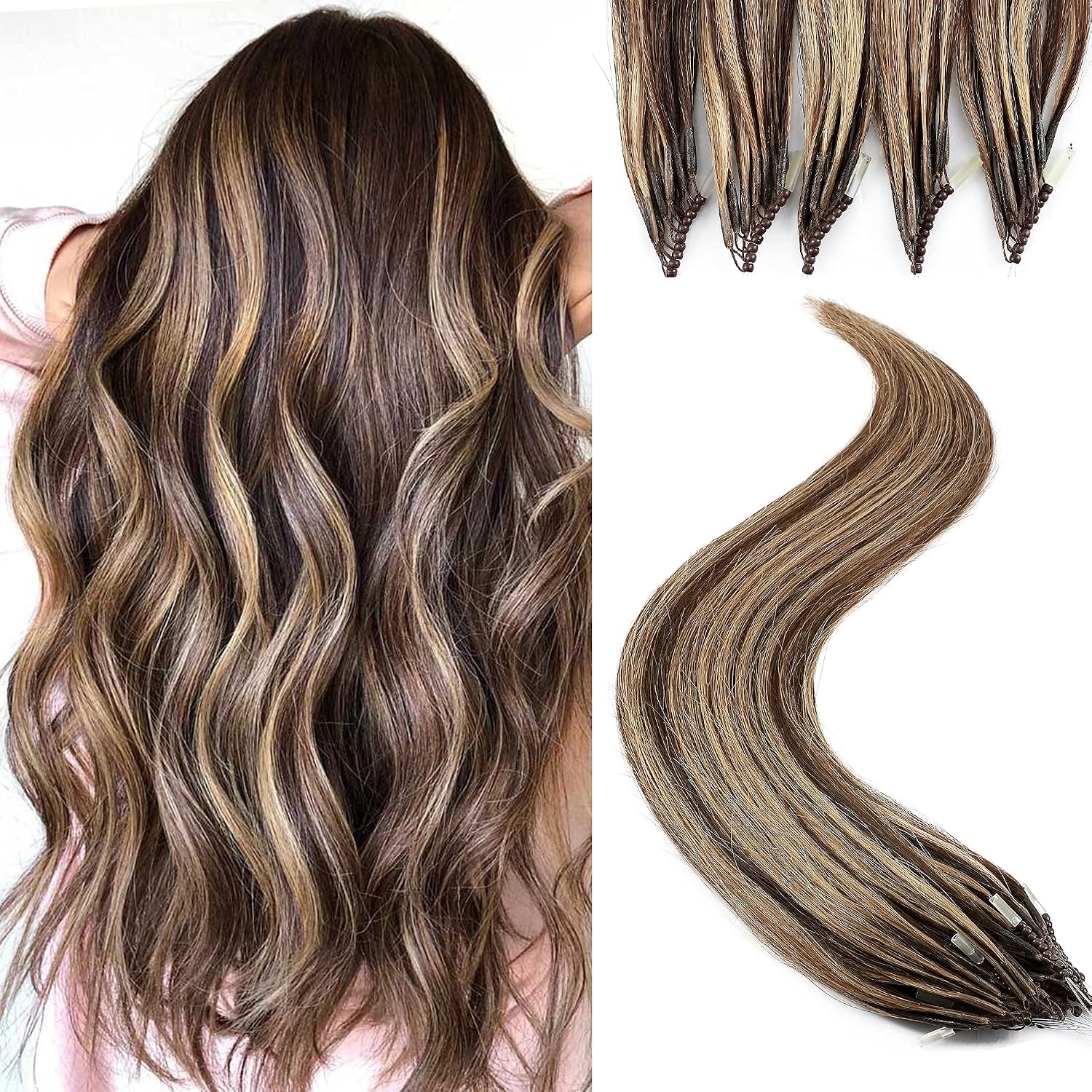 SEGO 18 Inch Hair Extensions - Balayage Remy Hair Highlights