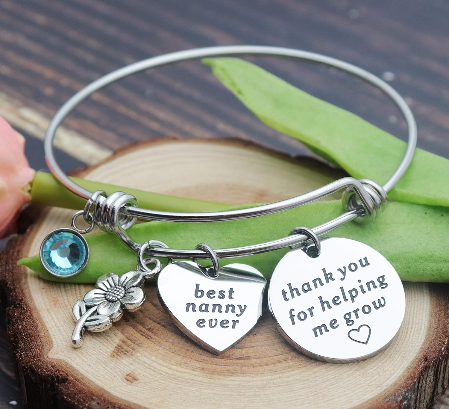 Eilygen Gift for Nanny Best Nanny Bracelet Bangle Nanny Jewelry Nanny Gift from Granddaughter