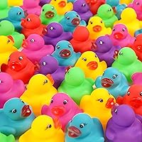 Maliweg 144-Pack Mini Rubber Ducks Bath Toys - Colorful Floating Squeaky Ducks for Kids Bath, Pool, Party Favors & Rewards