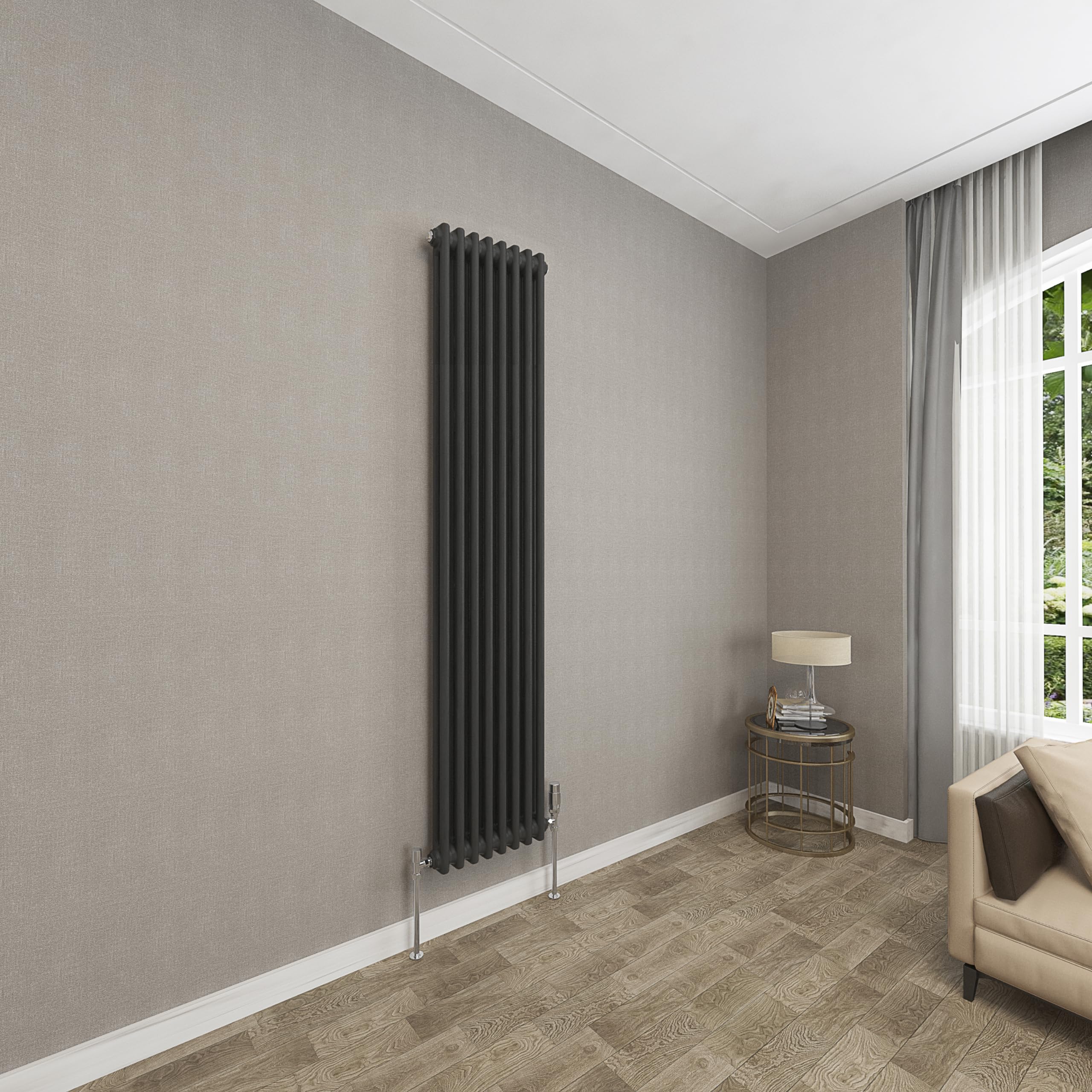 Sky bathroom 1800x380mm Vertical Black Cast Iron 2 Column Radiator Traditional Upright Central Heating Radiator