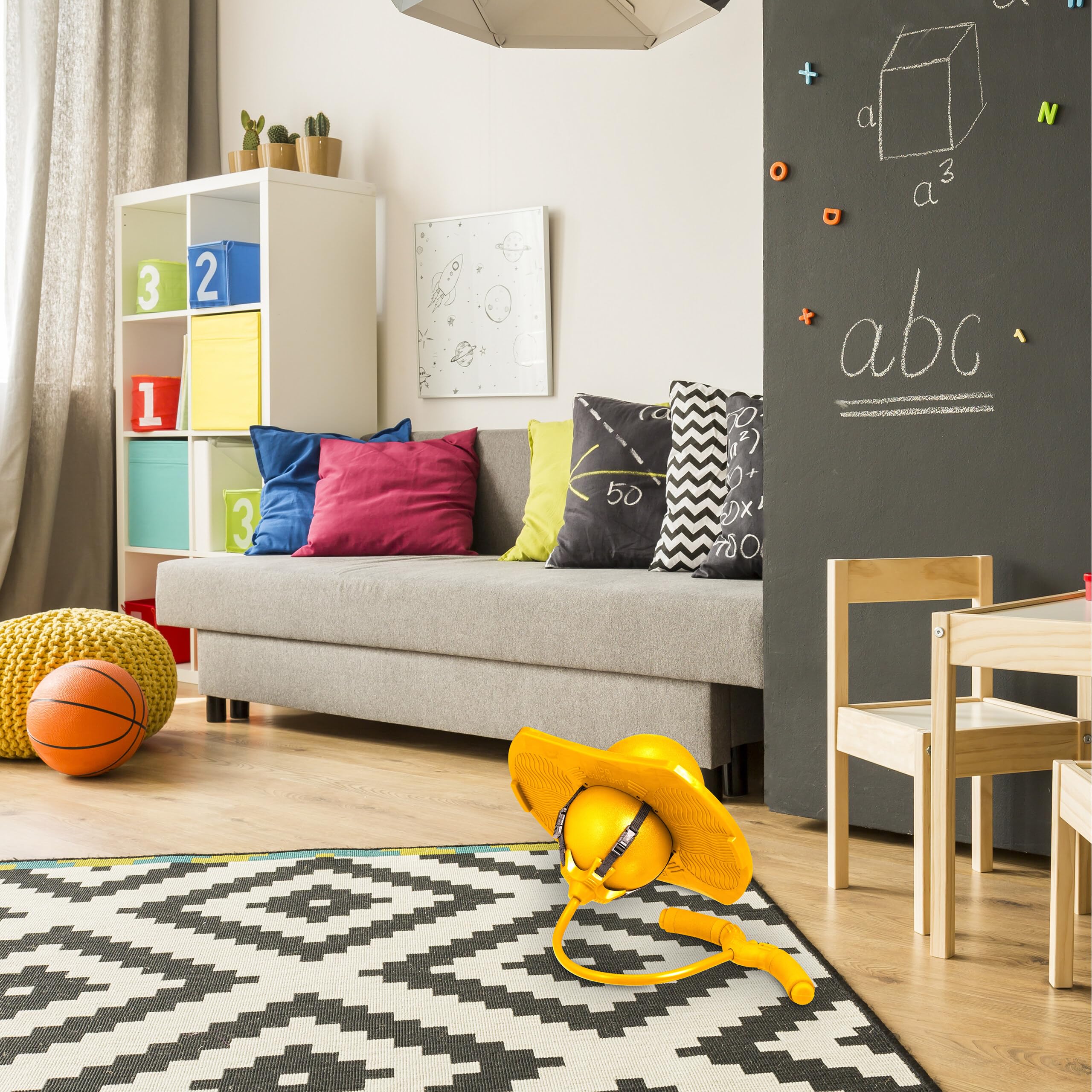 Relaxdays Salterello per Bambini, Pogo Stick con Palla Salta-Salta e Manici, Max. 100 kg, 74x39x29 cm, Gioco da Esterno