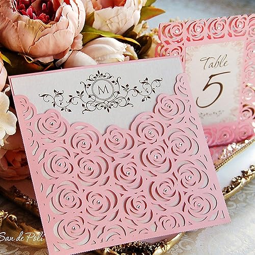 Miniatura 2 de 2 plantillas de metal troqueladas, invitación de boda, borde de rosa, plantillas cortadas para bricolaje, álbumes de recortes, álbum de fotos,