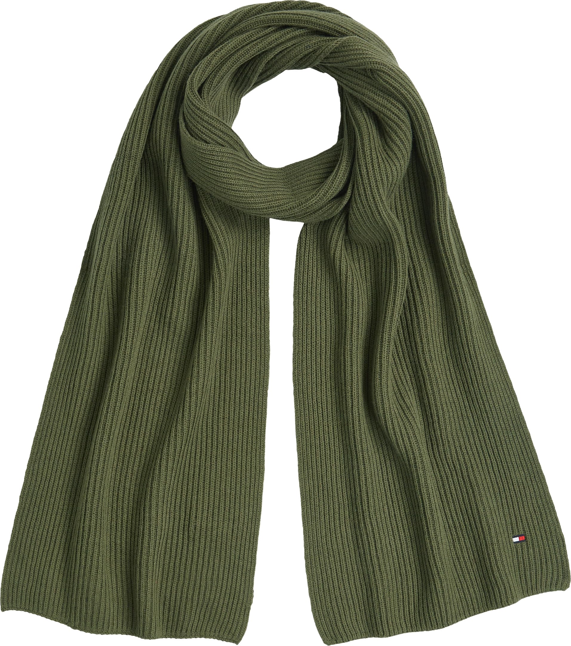 Tommy Hilfiger Herren Schal Th Flag Pima Cotton Cash Scarf – Foxhunt Green