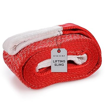 Dawnerz Heavy Duty Industrial Lifting Strap 11000 Lbs Vertical WLL 16ft - Eye and Eye Flat Polyester Web Lifting Sling 5 tons WLL (5.9
