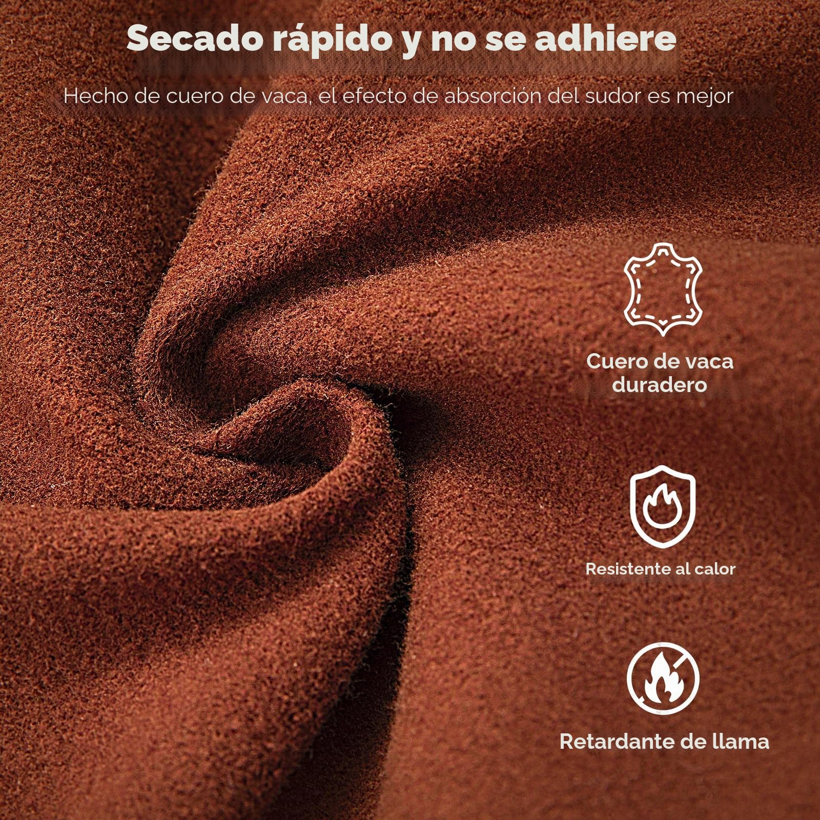 Delantal de soldadura de cuero vacuno – Delantal ignífugo y resistente al calor con 10 bolsillos, ajustable talla M a XXL para taller, soldar, jardín y garaje – 61x91 cm