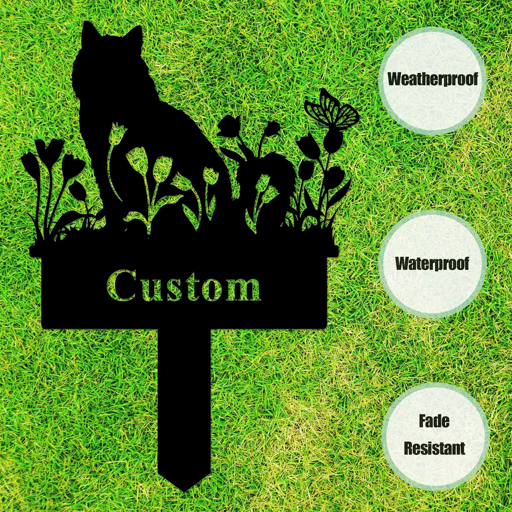 Personalized Cat Memorial Grave Stake - Metal Pet Plaque Marker For Garden, Yard, Or Cemetery, 10 Inch - View #3