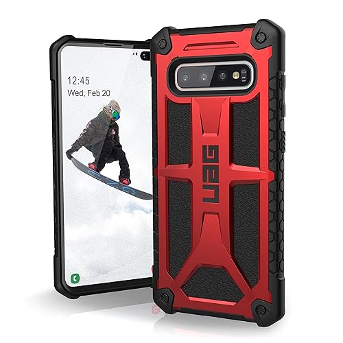 URBAN ARMOR GEAR UAG - Funda para Samsung Galaxy S10 Plus pantalla de 6.4 pulgadas Monarch Crimson funda militar probada contra caídas