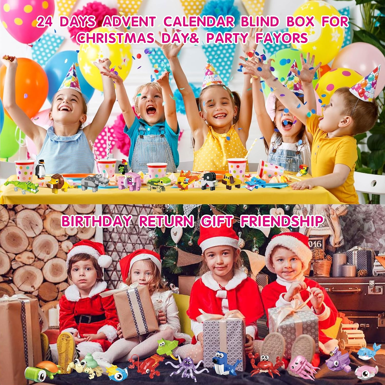 Party Favors - 24Pack Mini Building Blocks Toy for Goodie Bag,Bulk Toys Classroom Prizes,Party Bag,Pinata Stuffers,Back to School Birthday Students Gifts for Kids,Boy 6-8-12 image 6 of 7 B0F5XBHXT5