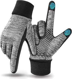 rivmount Lightweight Winter Running Gloves, Touch Screen & Anti-Slip Warm Thermal Glove Liners, Cool Weather Driving Cycling Hiking Biking Walking Sporting for Women Men