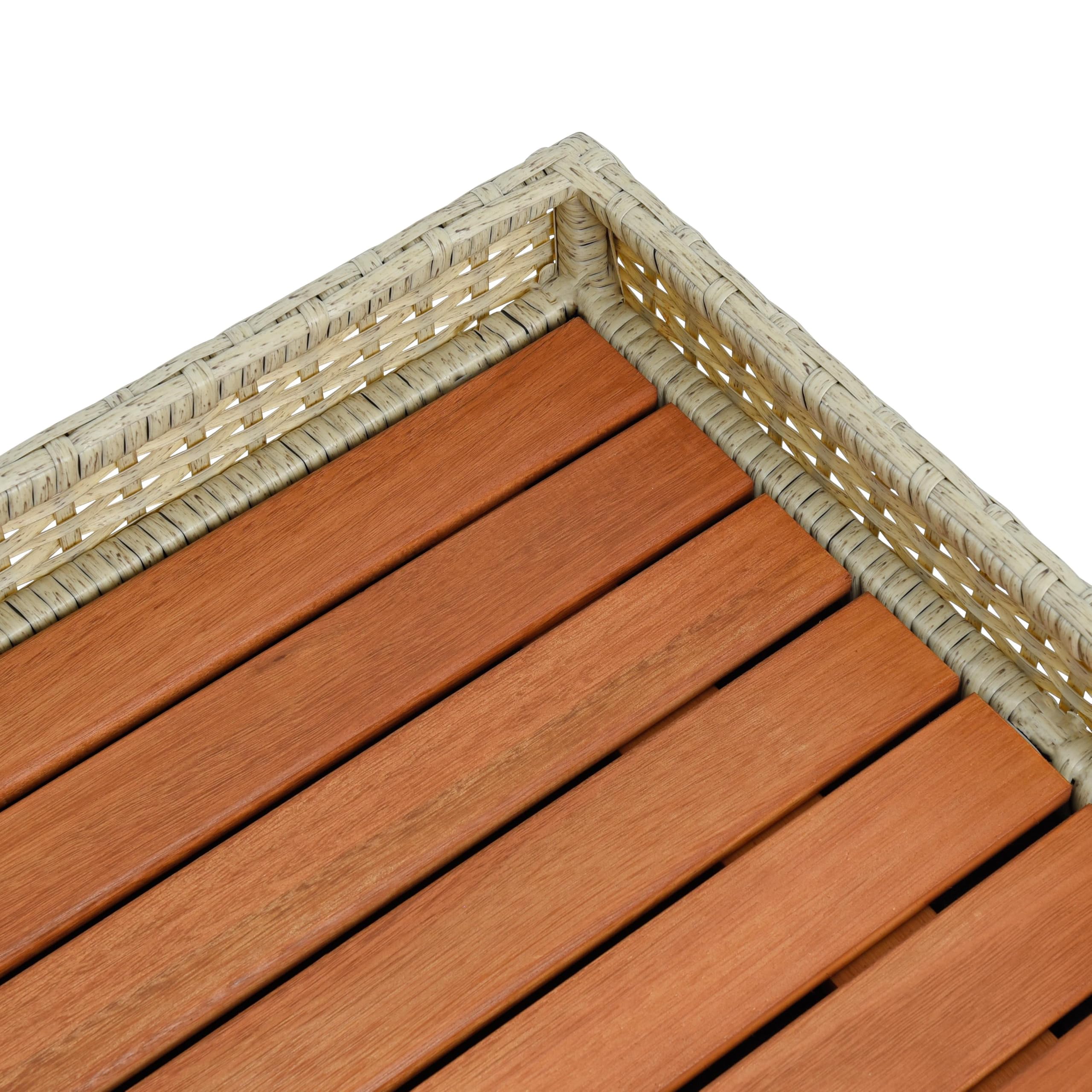 ESTEXO Polyrattan Gartenbank Sitzbank mit Auflagenbox Kissenbox Rattan Kissentruhe Bank mit Stauraum Beige