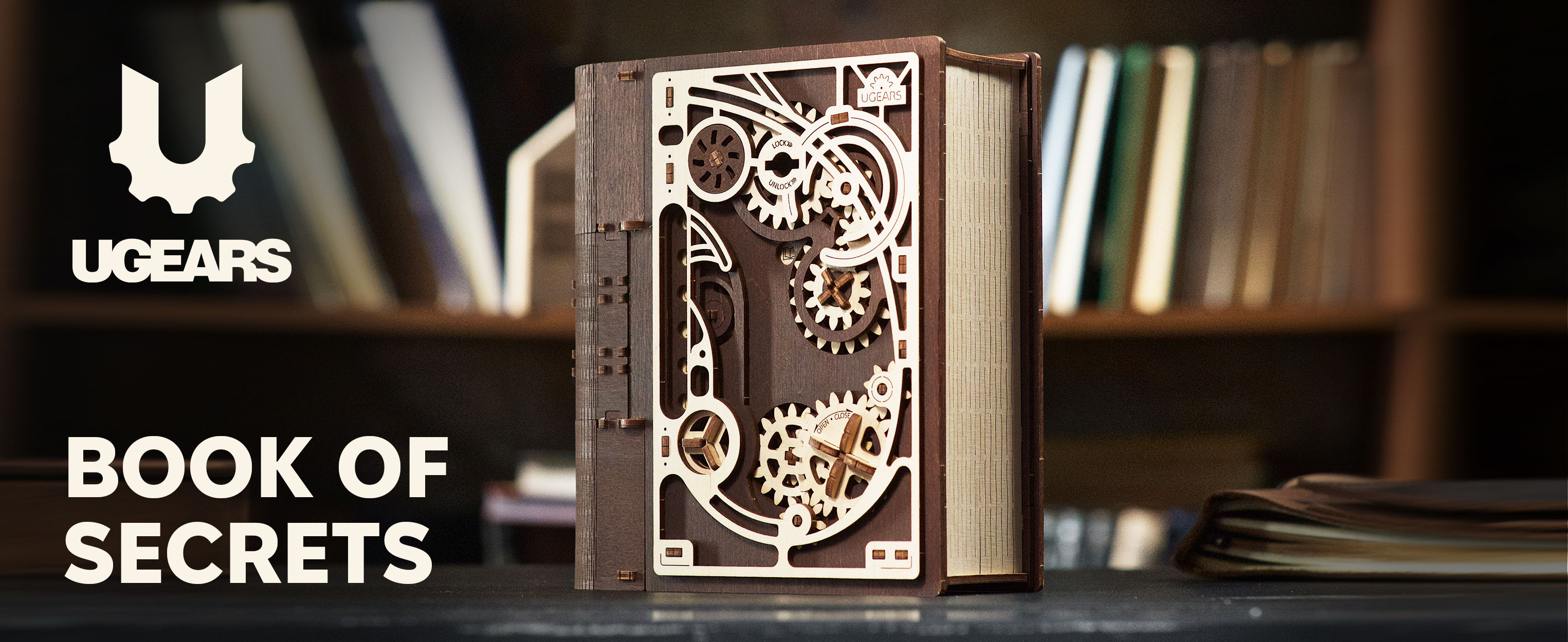 UGEARS Libro De Los Secretos - Rompecabezas 3D De Madera Para Adultos: Caja Tesoro Steampunk Con Candado De Combinación - Regalo único UGEARS Libro De Los Secretos - Rompecabezas 3D De Madera Para Adultos: Caja Tesoro Steampunk Con Candado De Combinación - Regalo único