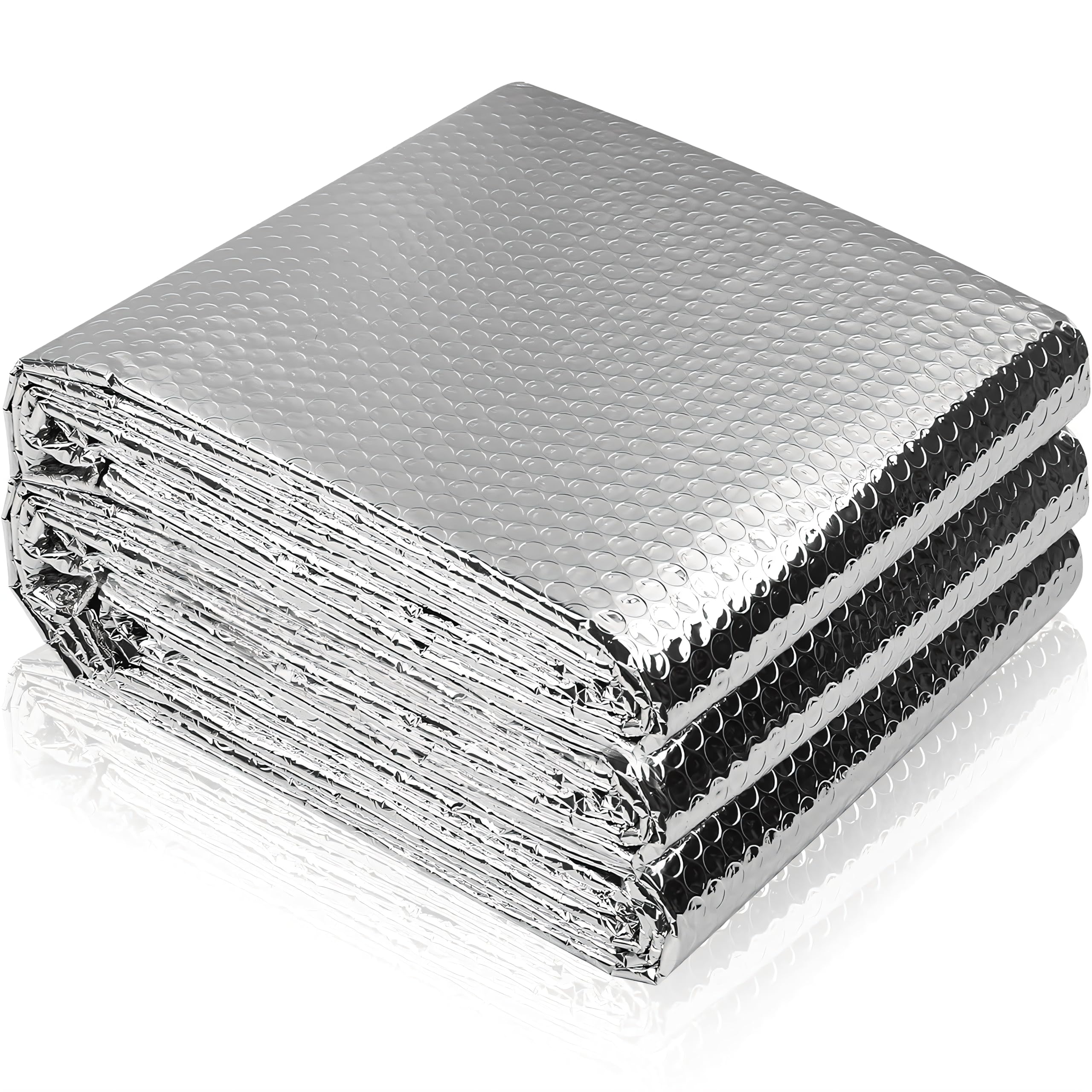 Double Reflective Bubble Foil Insulation Foam，23.6" x20Ft Aluminum Foil Bubble Insulation Roll，Aluminum Foil Thermal Insulation Radiant Barrier for Windows，Garage, Attics, Roof, Car, Rv Window